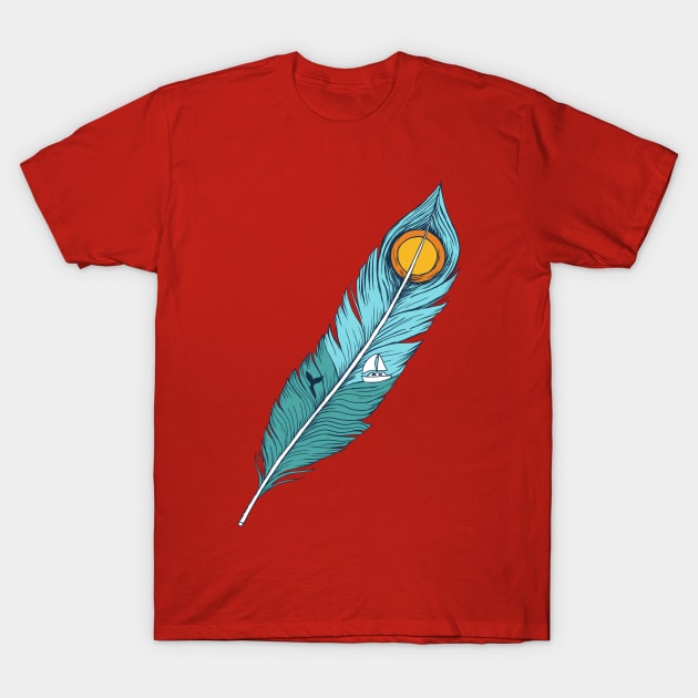 feather landscape T-Shirt by coffeeman